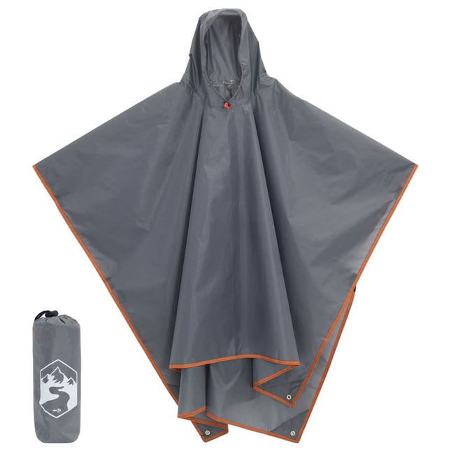 Regenponcho met capuchon 2-in-1 ontwerp 223x145 cm grijs oranje