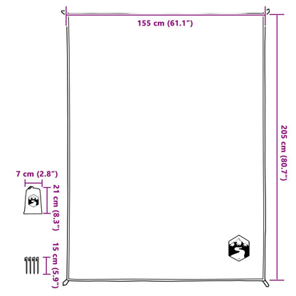Picknickkleed met haringen 205x155 cm groen