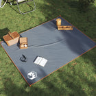 Picknickkleed 205x155 cm grijs oranje met haringen