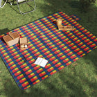 Foldable picnic blanket checkered 200x150 cm velvet multicolored