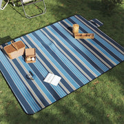 Picknickkleed 200x150 cm fluweel blauw wit