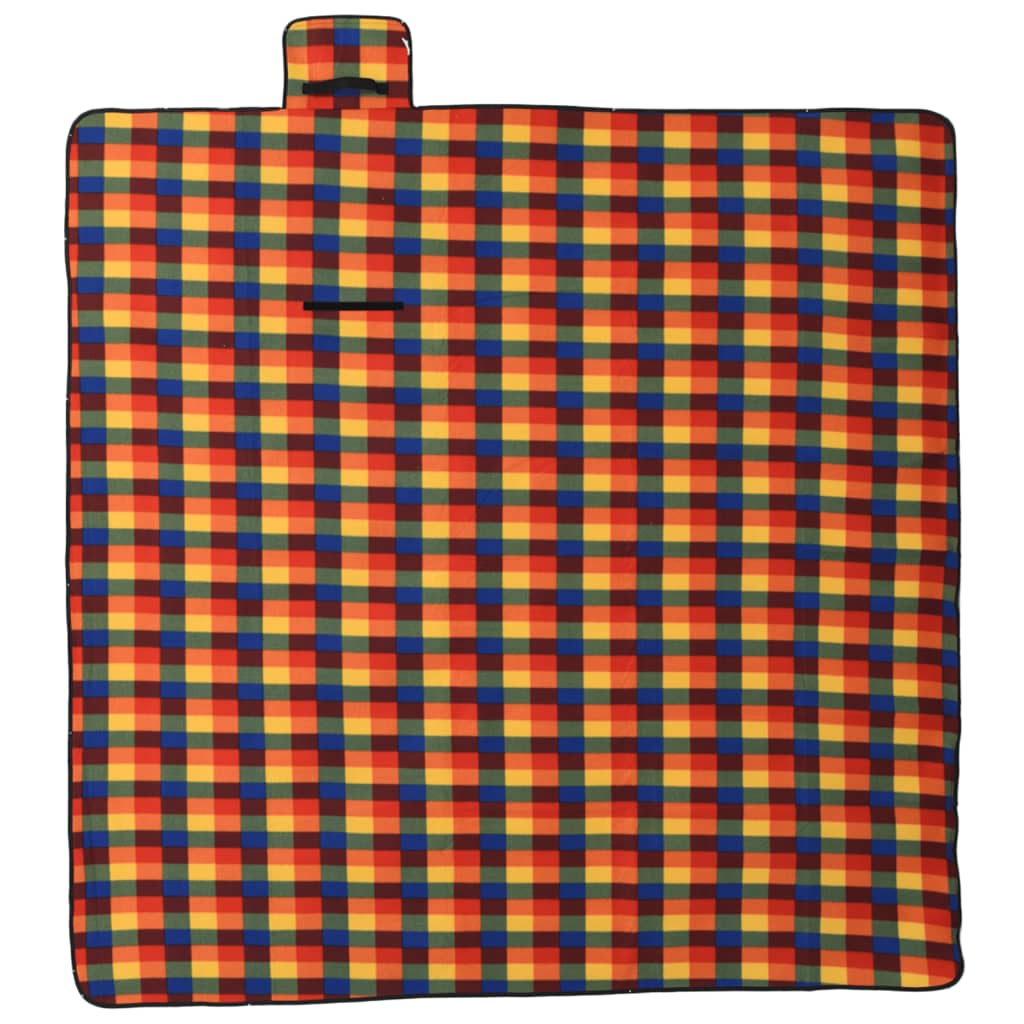 Picknickkleed opvouwbaar geruit 200x200 cm fluweel meerkleurig