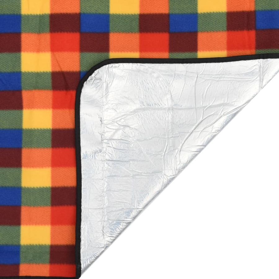 Picknickkleed opvouwbaar geruit 200x200 cm fluweel meerkleurig