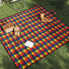 Foldable plaid picnic blanket 200x200 cm velvet multi-coloured