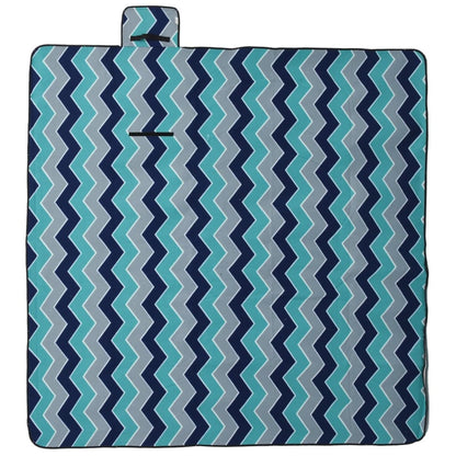 Picknickkleed opvouwbaar golven 200x200 cm fluweel blauw