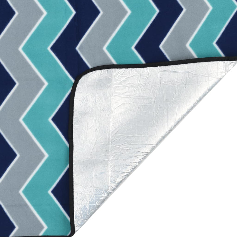 Picknickkleed opvouwbaar golven 200x200 cm fluweel blauw