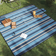 Picknickkleed 200x200 cm fluweel blauw wit