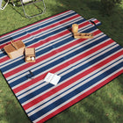Foldable picnic blanket stripes 200x200 cm velvet blue red