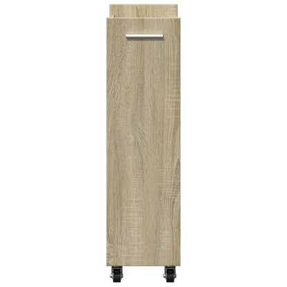 Kast met wieltjes 60x22x79 bewerkt hout sonoma eikenkleurig