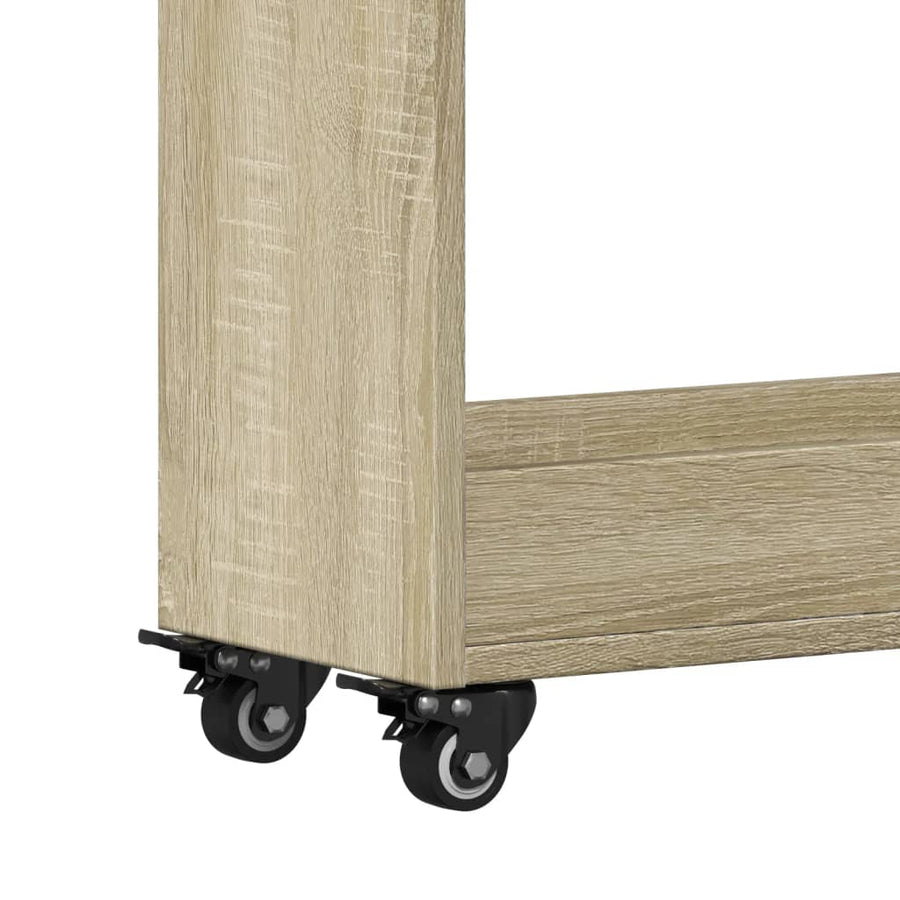 Kast met wieltjes 60x22x79 bewerkt hout sonoma eikenkleurig