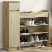 Schoenenkast 100,5x28x100 cm bewerkt hout sonoma eiken