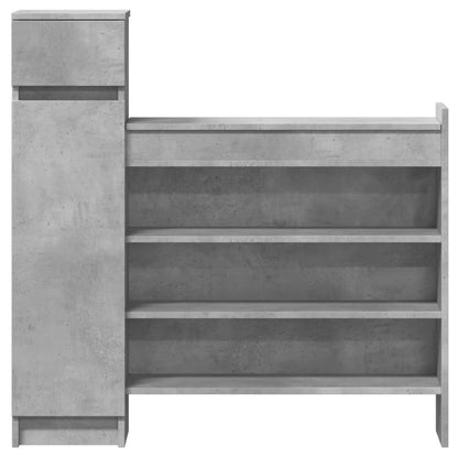 Schoenenkast 100,5x28x100 cm bewerkt hout betongrijs