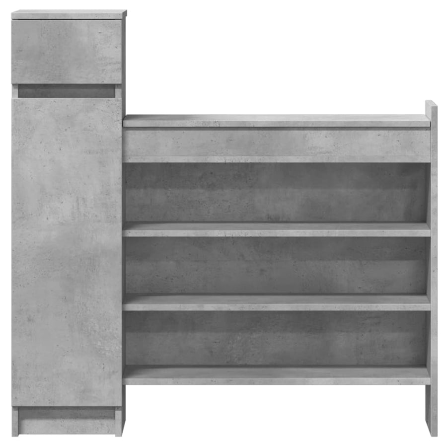 Schoenenkast 100,5x28x100 cm bewerkt hout betongrijs