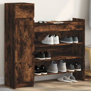 Schoenenkast 100,5x28x100 cm bewerkt hout gerookt eiken
