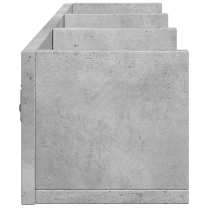 Wandkasten 2 st 75x18x16,5 cm bewerkt hout betongrijs