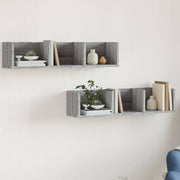 Wandkasten 2 st 75x18x16,5 cm grijs sonoma eiken