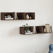 Wandkast 75x18x16,5 cm bewerkt hout bruin