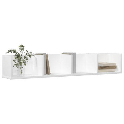 Wandkasten 2 st 99x18x16,5 cm bewerkt hout wit