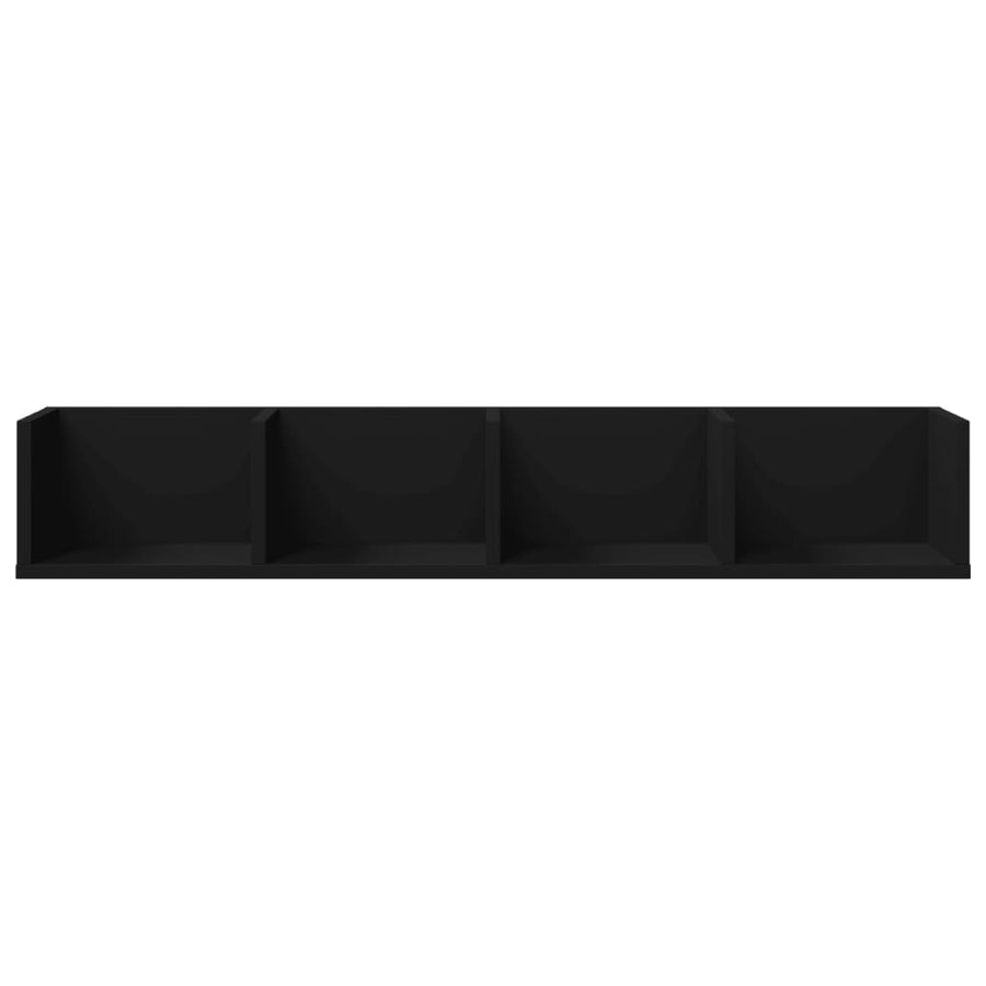 Wandkasten 2 st 99x18x16,5 cm bewerkt hout zwart