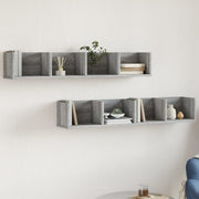 Wandkasten 2 st 99x18x16,5 cm grijs sonoma eiken