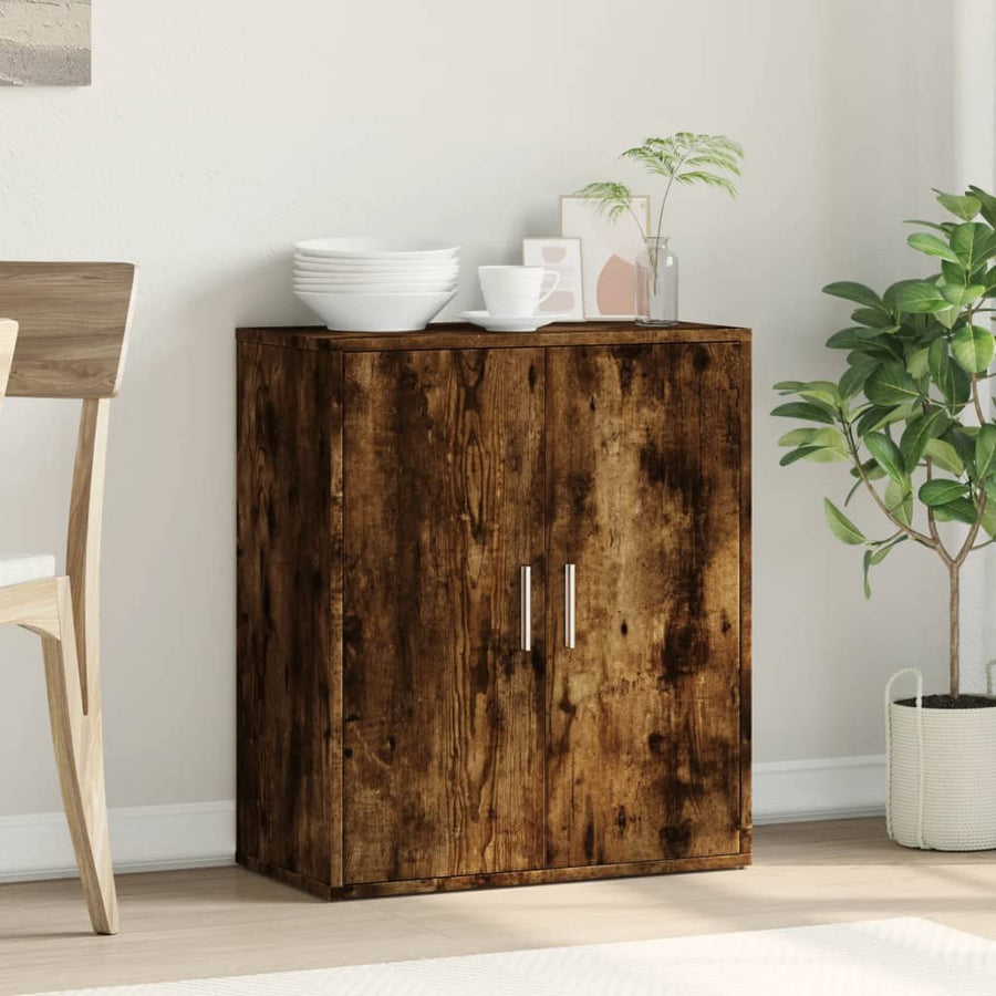 Dressoir 60x31x70 cm bewerkt hout gerookt eikenkleurig