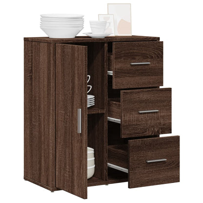 Dressoir 60X31X70 Cm Bewerkt Hout Ig bruin eikenkleur