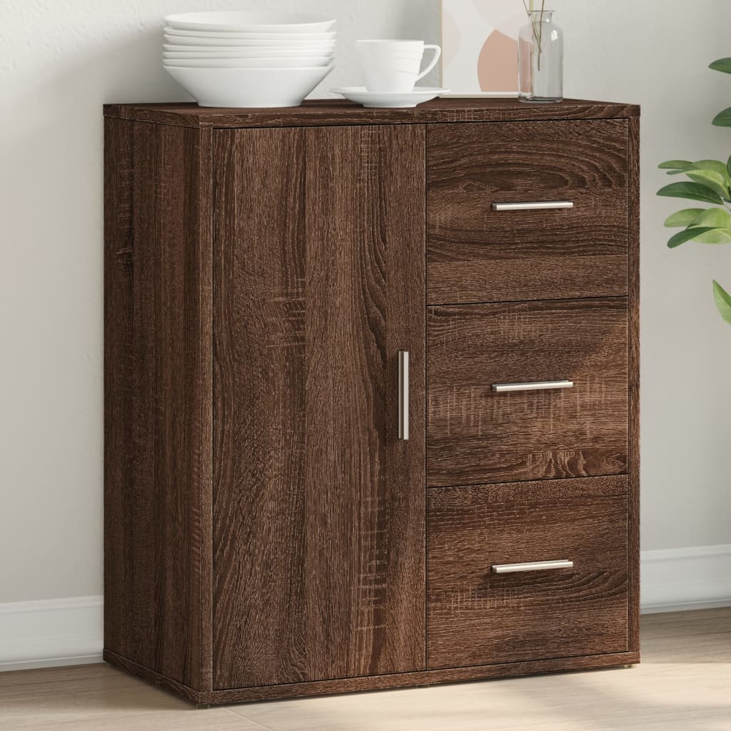 Dressoir 60X31X70 Cm Bewerkt Hout Ig bruin eikenkleur