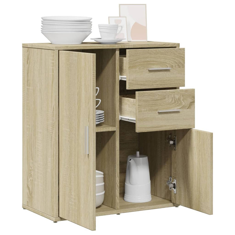 Dressoir 60X31X70 Cm Bewerkt Hout Kleurig Sonoma eiken