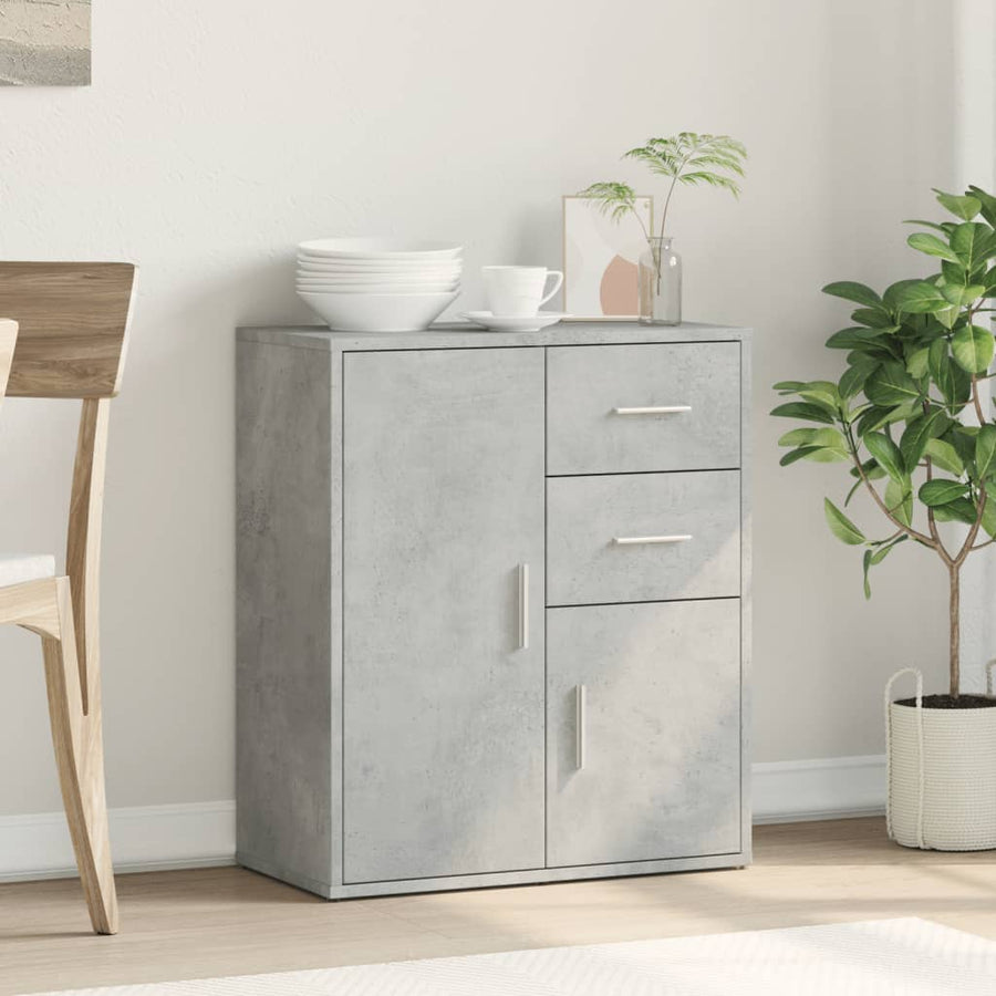 Dressoir 60X31X70 Cm Bewerkt Hout Betongrijs