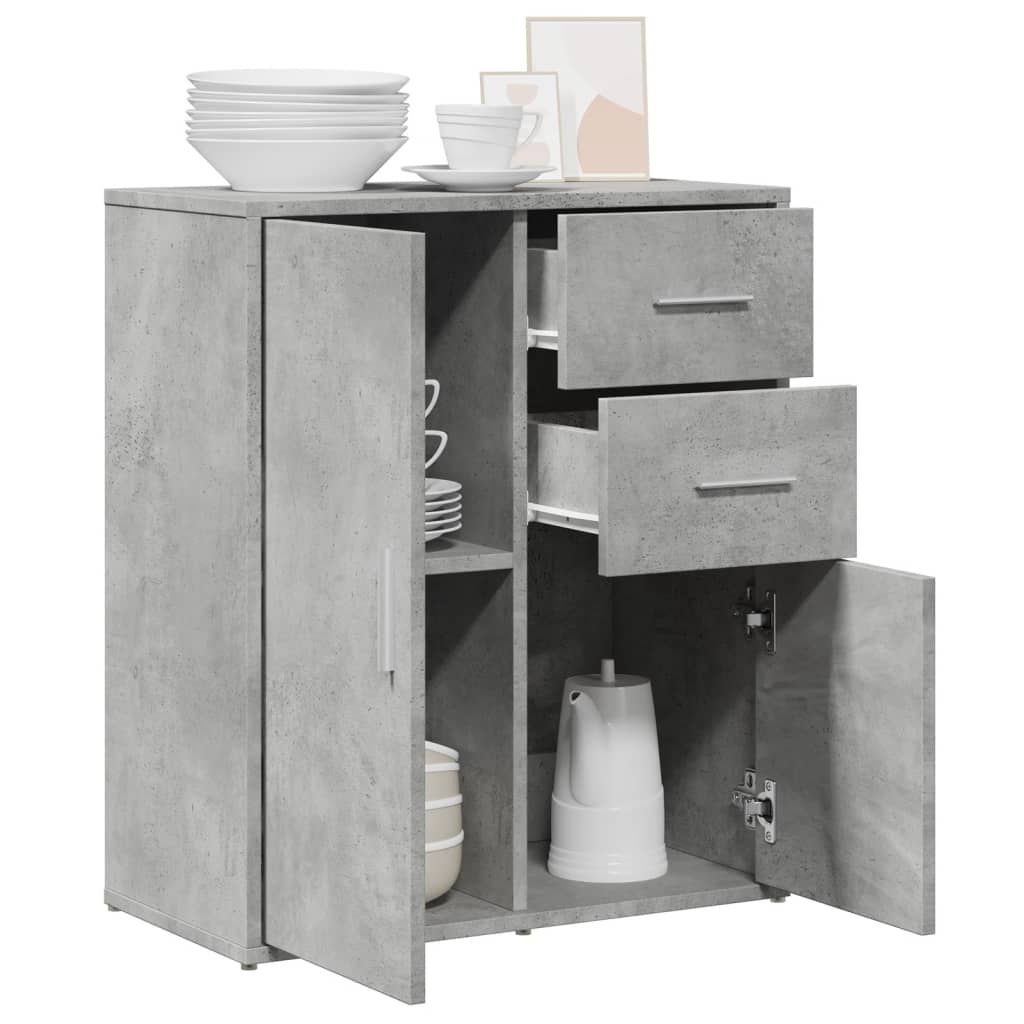 Dressoir 60X31X70 Cm Bewerkt Hout Betongrijs