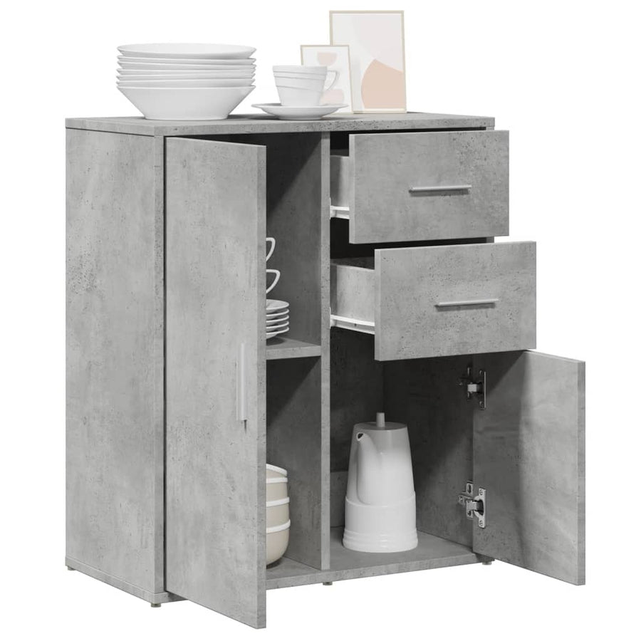 Dressoir 60X31X70 Cm Bewerkt Hout Betongrijs