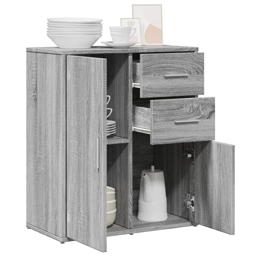 Dressoir 60X31X70 Cm Bewerkt Hout Grijs sonoma