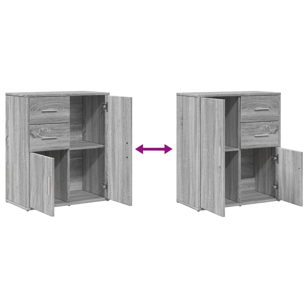 Dressoir 60X31X70 Cm Bewerkt Hout Grijs sonoma
