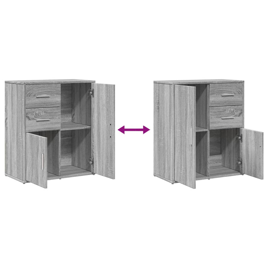 Dressoir 60X31X70 Cm Bewerkt Hout Grijs sonoma