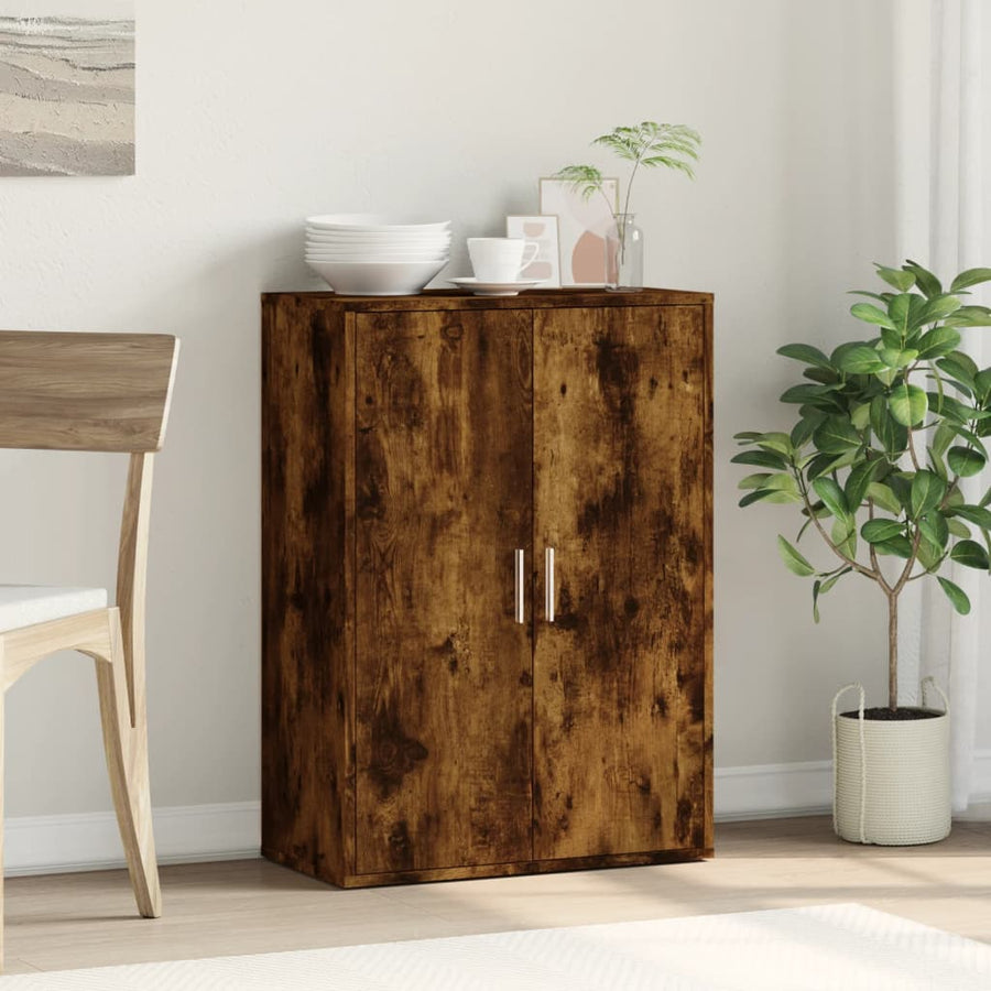 Dressoir 60x31x84 cm bewerkt hout gerookt eikenkleurig