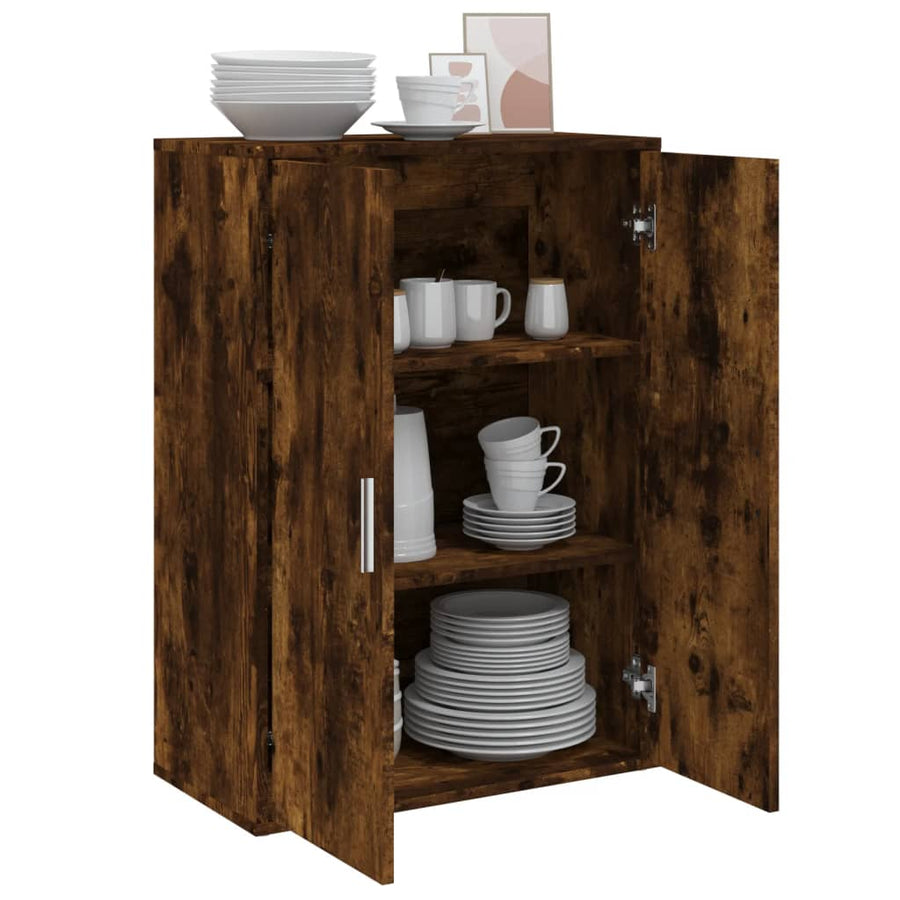 Dressoir 60x31x84 cm bewerkt hout gerookt eikenkleurig