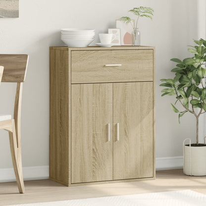 Dressoir 60X30X84 Cm Bewerkt Hout Sonoma Eikenkleurig Gerookt eiken