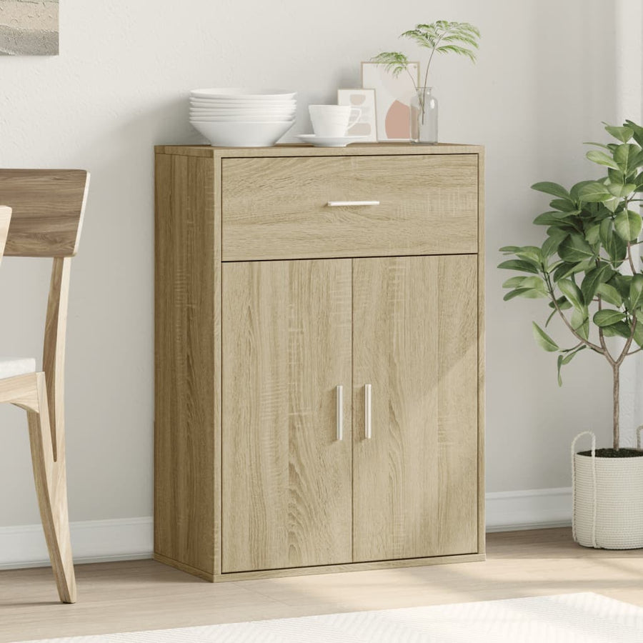 Dressoir 60X30X84 Cm Bewerkt Hout Sonoma Eikenkleurig Gerookt eiken