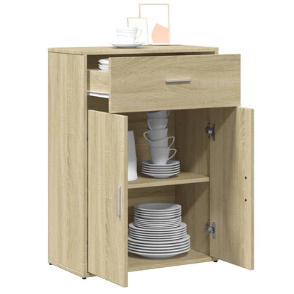 Dressoir 60X30X84 Cm Bewerkt Hout Sonoma Eikenkleurig Gerookt eiken