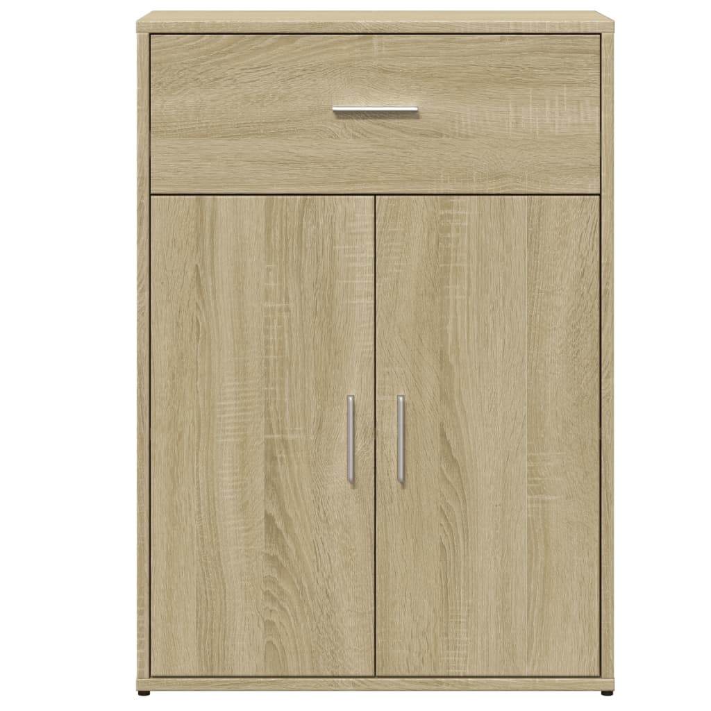 Dressoir 60X30X84 Cm Bewerkt Hout Sonoma Eikenkleurig Gerookt eiken