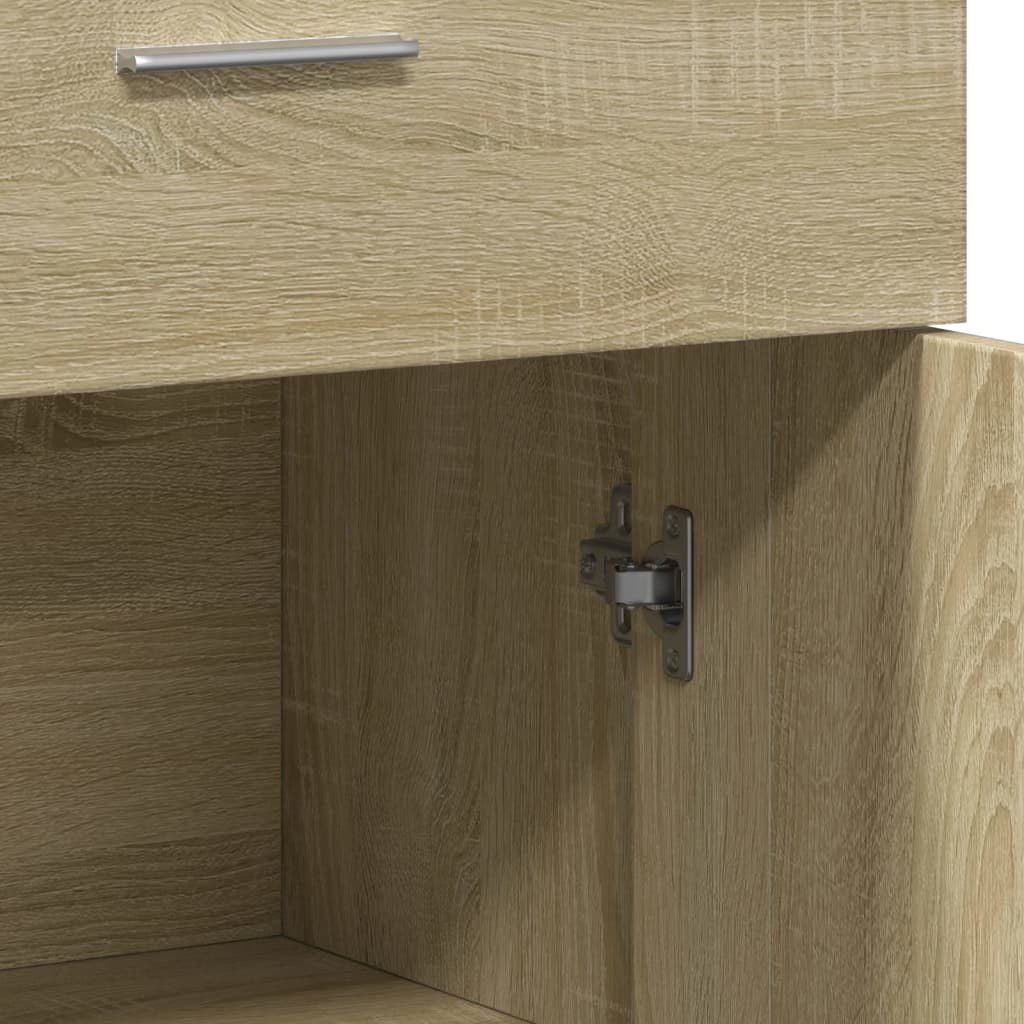 Dressoir 60X30X84 Cm Bewerkt Hout Sonoma Eikenkleurig Gerookt eiken