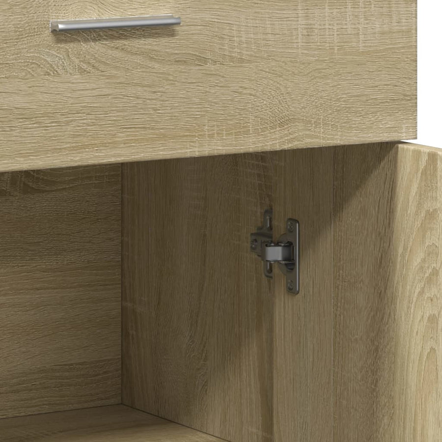 Dressoir 60X30X84 Cm Bewerkt Hout Sonoma Eikenkleurig Gerookt eiken