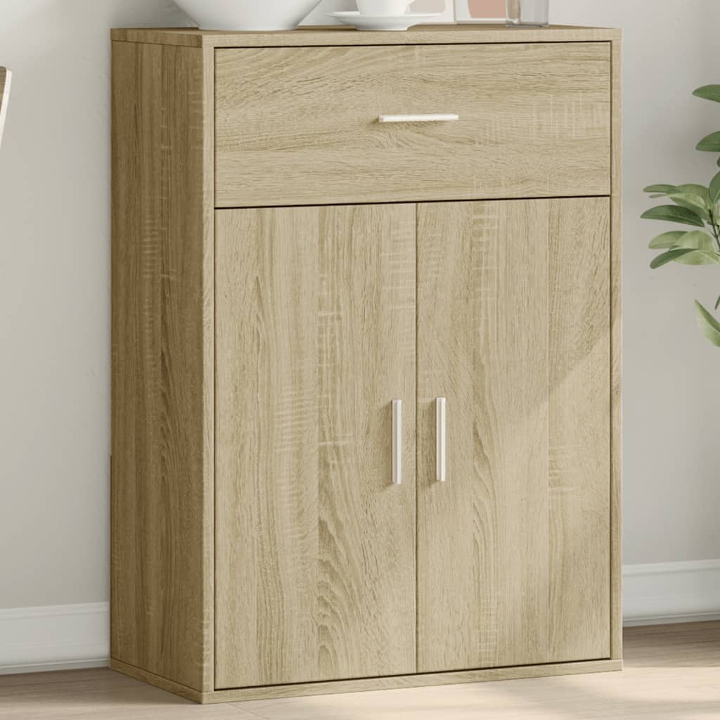 Dressoir 60X30X84 Cm Bewerkt Hout Sonoma Eikenkleurig Gerookt eiken