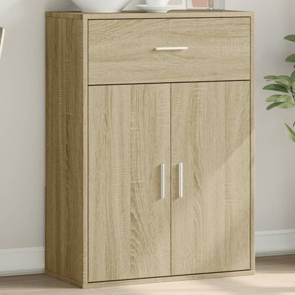 Dressoir 60X30X84 Cm Bewerkt Hout Sonoma Eikenkleurig Gerookt eiken