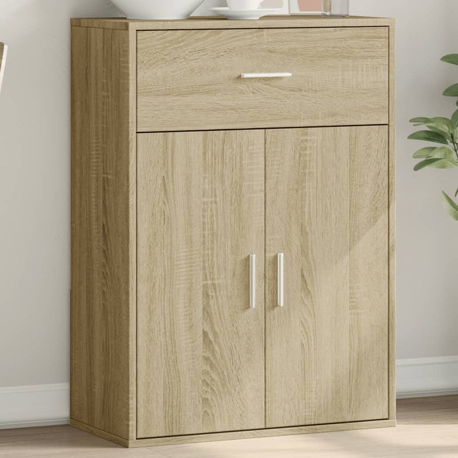 Dressoir 60X30X84 Cm Bewerkt Hout Sonoma Eikenkleurig Gerookt eiken