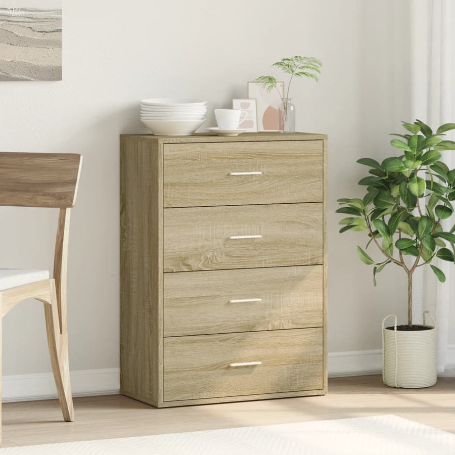 Dressoir 60X31X84 Cm Bewerkt Hout Kleurig Sonoma eiken