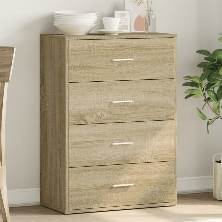 Dressoir 60X31X84 Cm Bewerkt Hout Kleurig Sonoma eiken