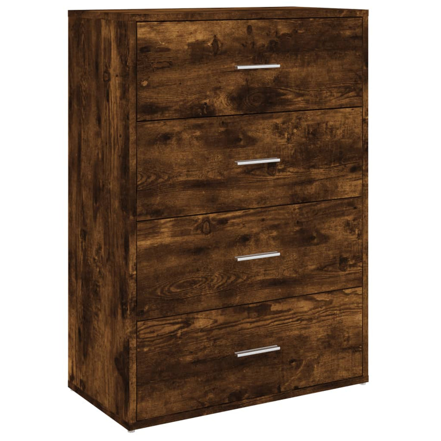 Dressoir 60X31X84 Cm Bewerkt Hout Kleurig Gerookt eiken