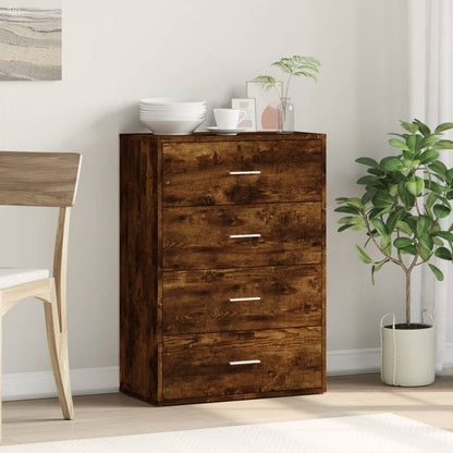 Dressoir 60X31X84 Cm Bewerkt Hout Kleurig Gerookt eiken