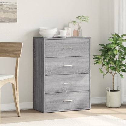 Dressoir 60x31x84 cm bewerkt hout grijs sonoma eikenkleurig